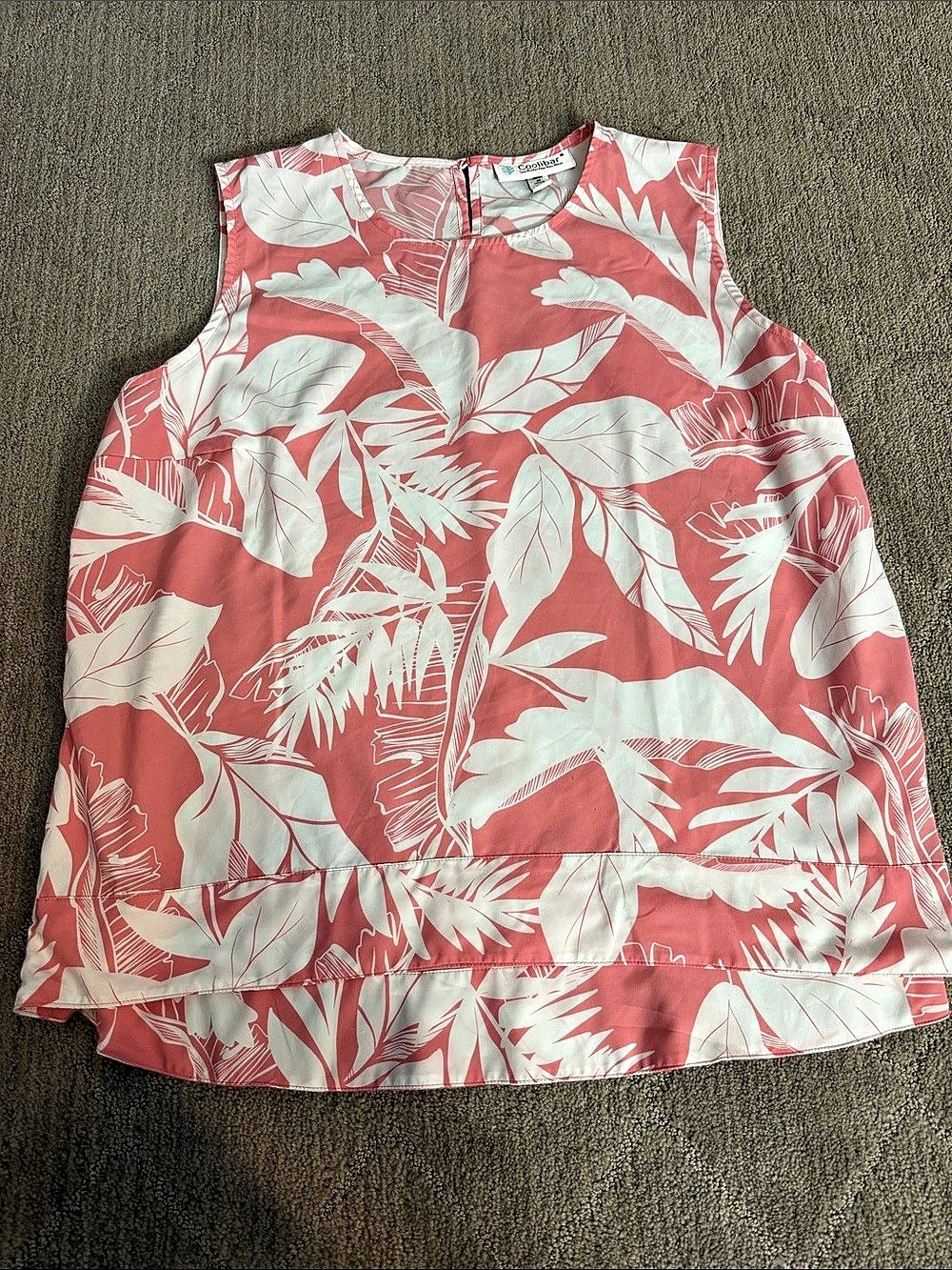 Coolibar Women's St. Tropez Swing Tank Top | Flamingo Pink Palm Paradise XL